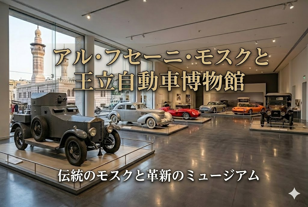 王立自動車博物館(Royal Automobile Museum)の内観とクラシックカー展示